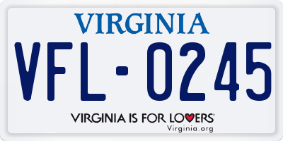 VA license plate VFL0245