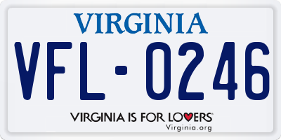 VA license plate VFL0246