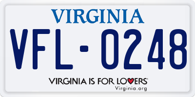 VA license plate VFL0248