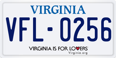 VA license plate VFL0256