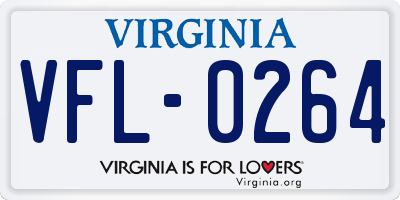 VA license plate VFL0264