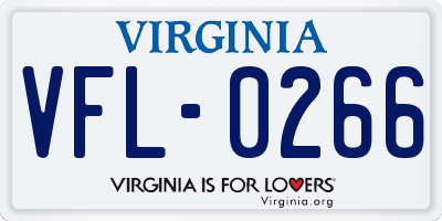 VA license plate VFL0266