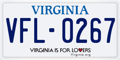 VA license plate VFL0267