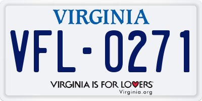 VA license plate VFL0271