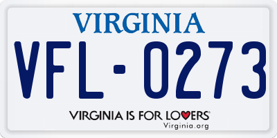 VA license plate VFL0273