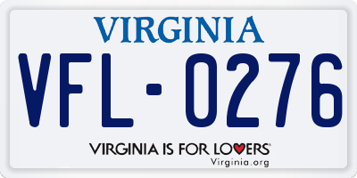 VA license plate VFL0276