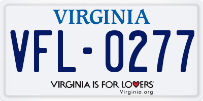 VA license plate VFL0277