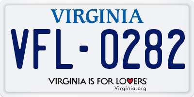 VA license plate VFL0282