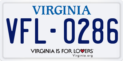VA license plate VFL0286