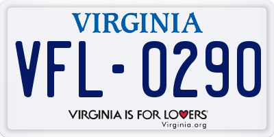 VA license plate VFL0290