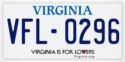VA license plate VFL0296
