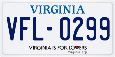 VA license plate VFL0299