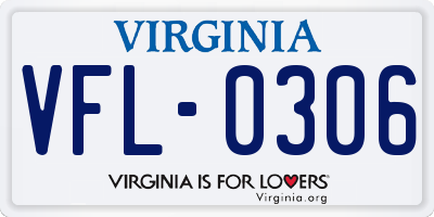 VA license plate VFL0306