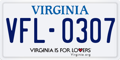 VA license plate VFL0307