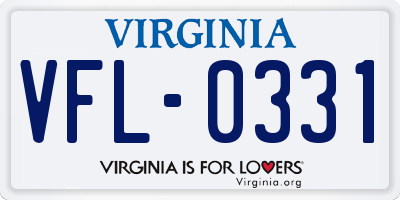 VA license plate VFL0331