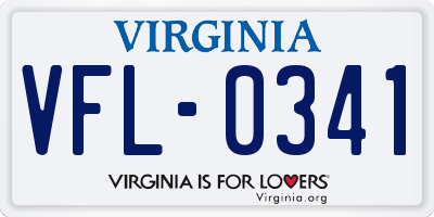 VA license plate VFL0341