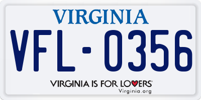VA license plate VFL0356