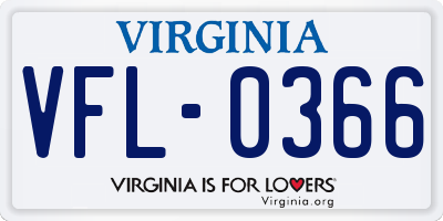 VA license plate VFL0366