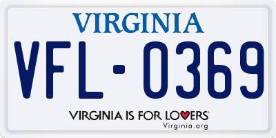 VA license plate VFL0369