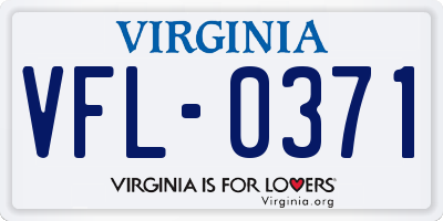 VA license plate VFL0371