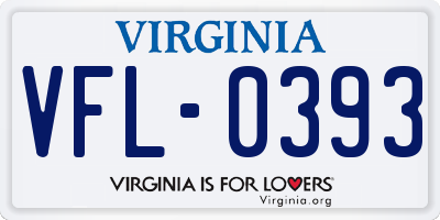 VA license plate VFL0393