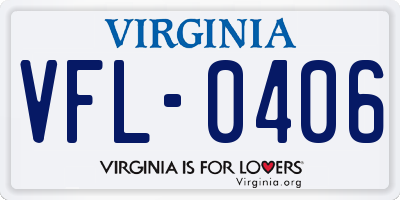 VA license plate VFL0406