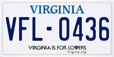 VA license plate VFL0436