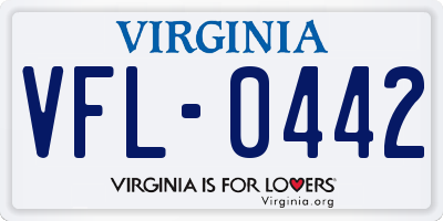 VA license plate VFL0442