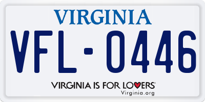 VA license plate VFL0446