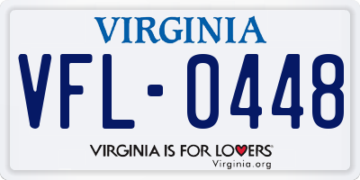 VA license plate VFL0448
