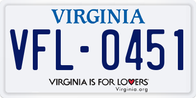 VA license plate VFL0451