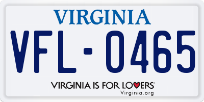 VA license plate VFL0465