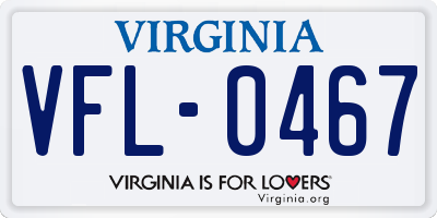 VA license plate VFL0467