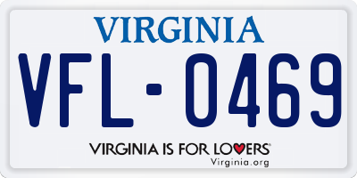 VA license plate VFL0469