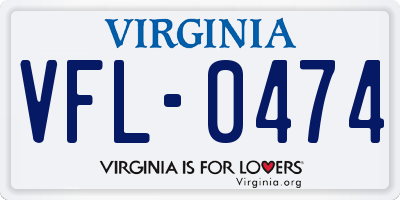 VA license plate VFL0474