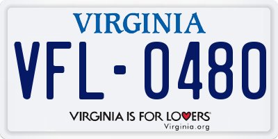 VA license plate VFL0480