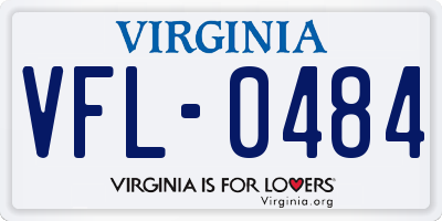 VA license plate VFL0484