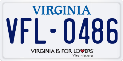 VA license plate VFL0486