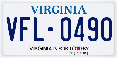 VA license plate VFL0490