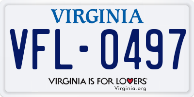 VA license plate VFL0497