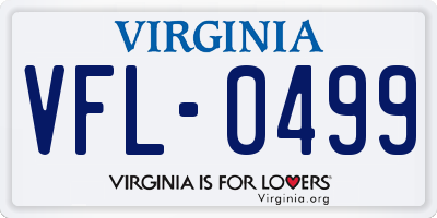 VA license plate VFL0499