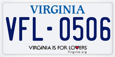 VA license plate VFL0506