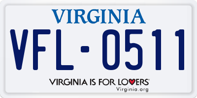 VA license plate VFL0511
