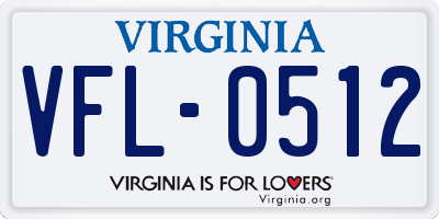 VA license plate VFL0512