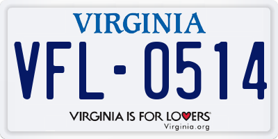 VA license plate VFL0514
