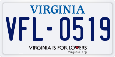 VA license plate VFL0519