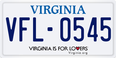 VA license plate VFL0545