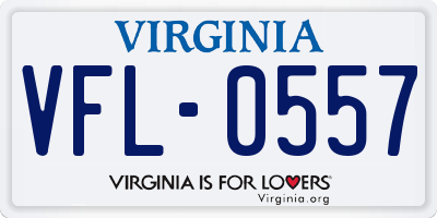 VA license plate VFL0557