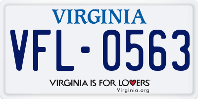 VA license plate VFL0563