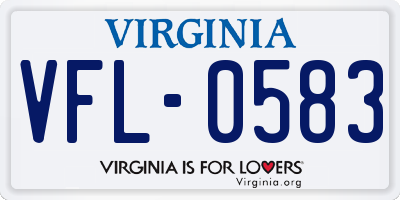 VA license plate VFL0583
